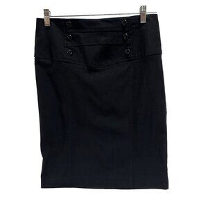 NWT BCX Juniors Stretch Skirt, Size 13 - Sleek Black with‎ Button Accents